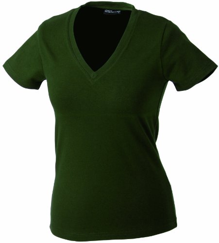 James & Nicholson Damen Fitness T-Shirt V-Ausschnitt, olive, XL, JN004 ol Preisvergleich