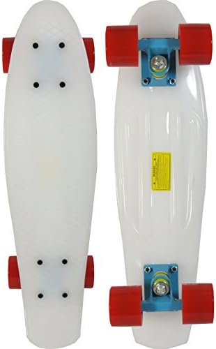 Skateboard - White Deck/Red Wheels/Blue Trucks