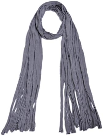 Huan Xun Women's Solid Color Long Scarf Shawl for Diy Grey