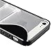Black S-Line Wave Design TPU Bumper Gel Shell Back Case Cover Skin with Stand for iphone 5 5G 5th Gen
