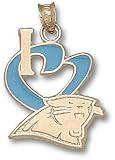 Carolina Panthers Solid 10K Gold ''I Heart'' Logo 3/4'' Enamel Pendant