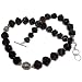 Girls Valentine Gift Silver Smokeyquartz Gemstone Necklace 18 inches (gnklc325a)