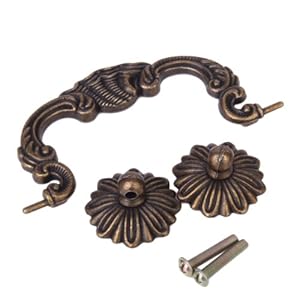Antique Brass Cabinet Door Drawer Handles 130mm: Amazon.co.uk: DIY & Tools