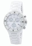 Davis - Montre Elegance Ceramic - Waterproof Chronographe - Bracelet et Bo&icirc;te en ceramique Blanche
