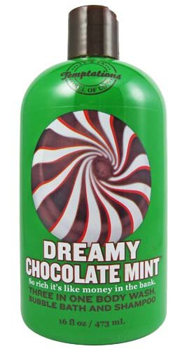 Bath & Body Works Temptations Dreamy Chocolate Mint 3 in 1 Body Wash, Bubble Bath, & Shampoo 16 oz
