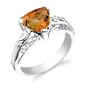 Sterling Silver 1.50 cts Trillion Cut Citrine Ring Size 6