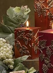 Vineyard Merlot Wine Lover Candle - Orange Pillar