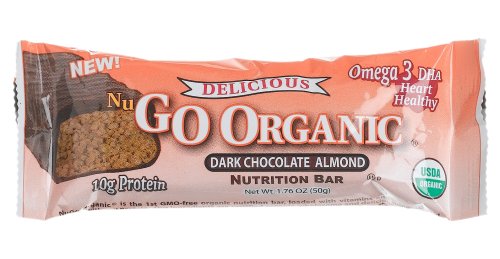 NuGo Organic Nutrition Bar, Dark Chocolate Almond, 1.76-Ounce Bars (Pack of 12) by NuGo