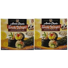 Annie Chun's Sushi Wraps, Sprouted Brown Rice, 7 oz, 2 ct (Quantity of 4) by Annie Chun's