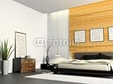 IMAGE OF Wallmonkeys Peel and Stick Wall Decals - Interior of Modern Bedroom with Chinese Furniture 3D Rendering - 36