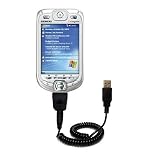 Coiled Power Hot Sync and Charge USB Data Cable w/ Tip Exchange for the Audiovox PPC XV6600 - Gomadic Brand