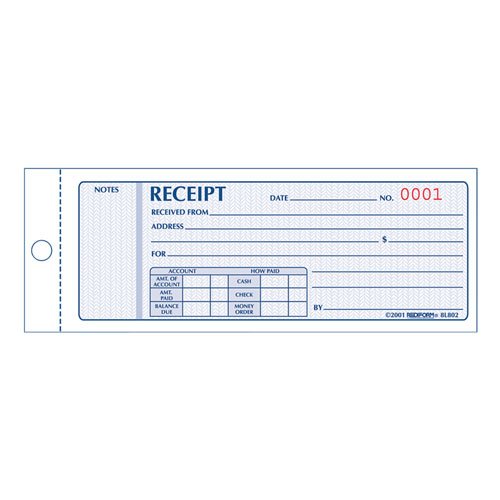 Buy Rediform Money Receipts Collection Forms, Crbnls, 3 Parts, 2-3/4″x7″