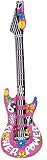 Guitare rock gonflable rose fluo