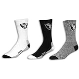 Raiders For Bare Feet Men's NFL Assorted Socks - Size 13-1