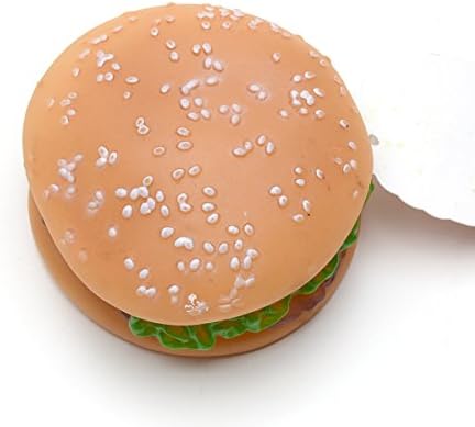 Lindaper 1pc Rubber Hamburger Squeaky Sound Toys Dogs Puppy Cat Animal Chew Toys