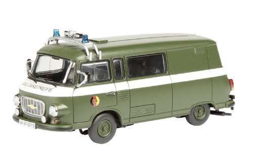 Dickie-Schuco 450365200 - Barkas B 1000 Milit&auml;r 1:43, Milit&auml;rstreife, Limited Edition: 1.000 St&uuml;ck, Klarsichtvitrine mit Sammlerumkarton, gr&uuml;n