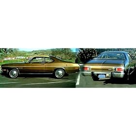 1971-74 GOLD Duster Sides, '71 Tail Panel & 3 Names Stripe Kit - MATTE BLACK
