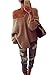 Oyanus Women's Casual Off Shoulder Long Sleeve Loose Cable Knit Pullover Sweater M