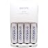 Sanyo Eneloop 4 Pack AA NiMH Pre-Charged Rechargable Batteries w/ Charger $16.46