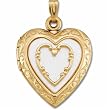 14kt Yellow Gold Mother of Pearl Heart Locket