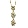 FOJO's Diamond in 18K Gold Over Sterling Silver Past, Present, Future Cluster Pendant (1/2 ct. tw.)