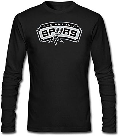 Cotton NBA Men's San Antonio Spurs Long Sleeve T-Shirt/Tee (Black)