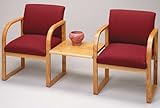IMAGE OF 2 Arm Chairs w/Center Table in Standard Fabric or Vinyl