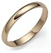 14k Yellow Gold 3mm Plain Half Round Band