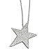 14K White Gold Closed Star-Shaped Designer Pendant, Enhanced with Pave Set Diamonds.( GH-Color, SI-Clarity, c.t.t.w 0.69CT)