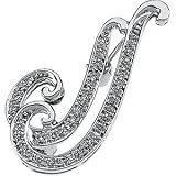 14K White Gold Diamond Brooch