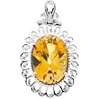 14K White Gold Citrine Pendant