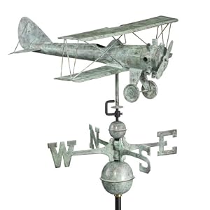 23 Luxury Blue Verde Biplane Weathervane by 