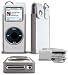 Kroo Apple Ipod Nano 2Gb/4Gb (White Leather) Case W/ Glared Aluminum Trimming & Lcd Screen Protector - Cayman Series + Home Travel Charger + 12V Car Charger