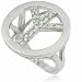 Sterling Silver Peace Sign Simulated Diamond CZ Ring