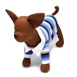 ストライプト <strong>ポロシャツ</strong> [ ブルー ] 犬服のシャツ・ブラウス 【M】
