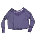 Free People womens angel french terry cutaway lace top