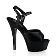 6 Inch Sexy Black Shoe High Heel Platform Sandal Shoes Leather