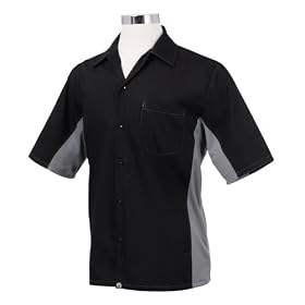 Buy Chef Works CSMC-BLM-XL Men Universal Contrast Shirt, Black Gray, XL by Chef Works now!
