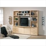 IMAGE OF Library Drawer Hutch and Base Unit Set Finish: Maple