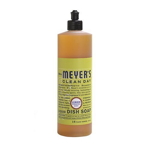 Mrs. Meyer's Clean Day Dish Soap, Lemon Verbena, Case of 6 - 16 Ounce Bottles (96 Ounces)