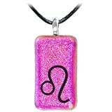 Holly Lynn Pink LEO Zodiac Dichroic Glass Necklace