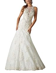 Mermaid  Illusion Beaded Lace Tulle Sweetheart  Ball Gown  Dress with a Brush/Sweep Train 