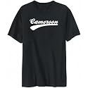 T-Shirt Mens Black " Cameroon - baseball font " Countries