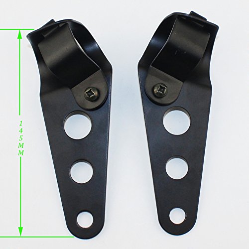 2x Black Headlight Mount Brackets Fork Ears for Motorcycle Bobber Cafe Racer 28mm-34mm