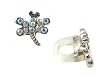 Cell Phone Charm - C23 - Antennae Jewelry - Crystal Dragonfly ~ Clear AB