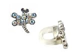 Cell Phone Charm - C23 - Antennae Jewelry - Crystal Dragonfly ~ Clear AB