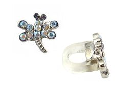 Cell Phone Charm - C23 - Antennae Jewelry - Crystal Dragonfly ~ Clear AB