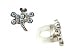 Cell Phone Charm - C23 - Antennae Jewelry - Crystal Dragonfly ~ Clear AB