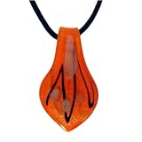 Gold/black Orange Murano Glass Pugster