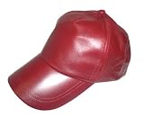 Genuine Lambskin Plain Adjustable Velcro Pre-Curved Peak Baseball Cap / Hat